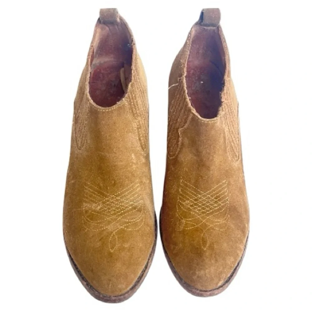 Frye Ilana Shootie Booties Womens Size 9 Brown Oiled Suede Western Ankle Boots